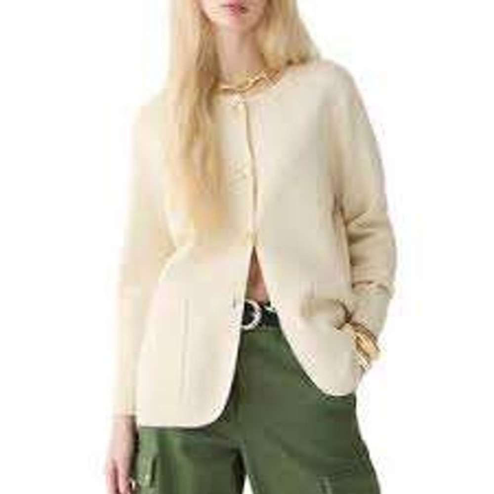 J.Crew Giselle Sweater Blazer Lady Jacket Old Money‎ Neutral Cream Beige M